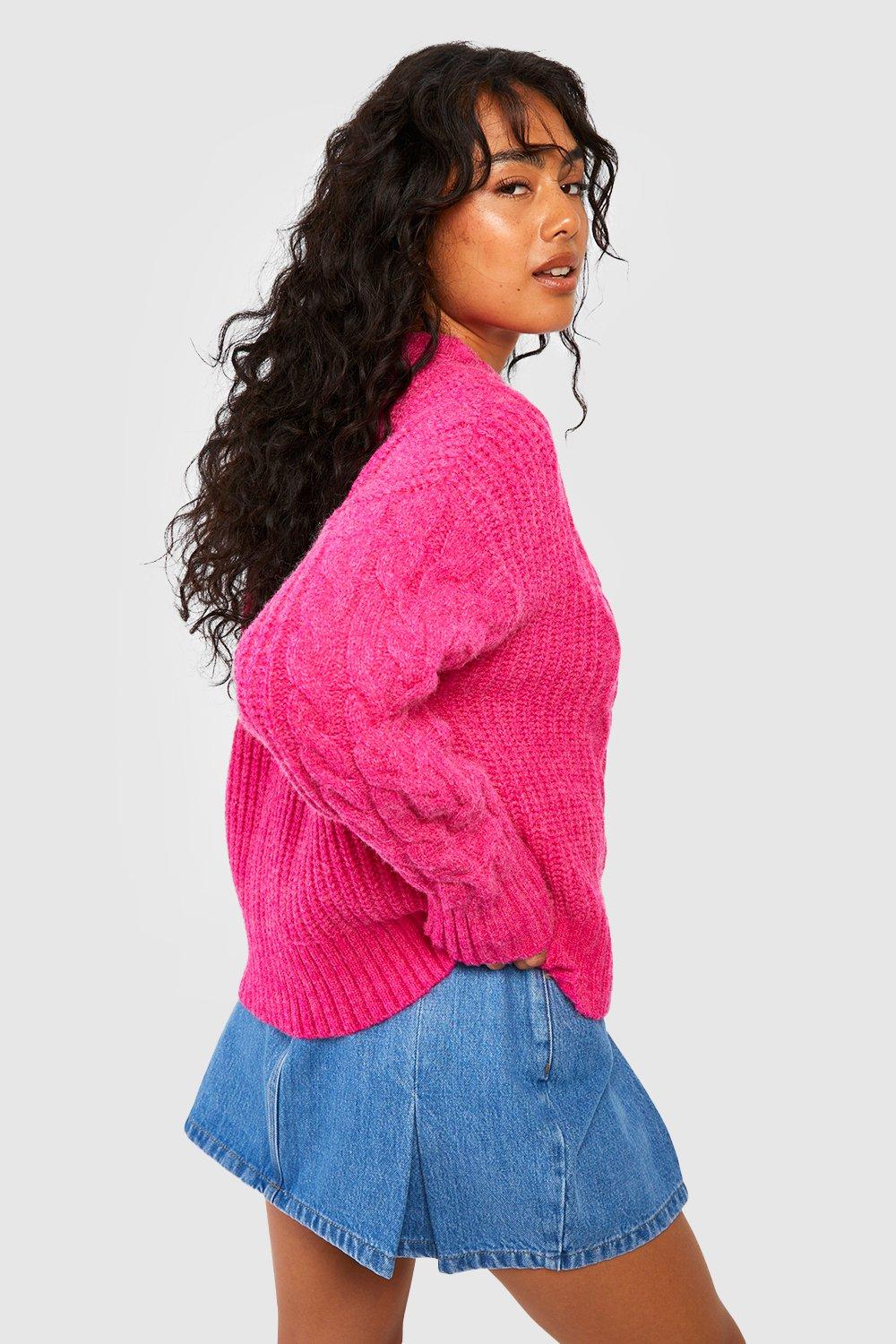 Hot pink chunky outlet sweater